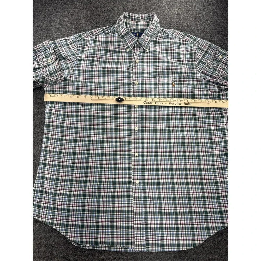 Polo Ralph Lauren Men’s XXL Green Plaid Cotton Button Down Shirt Pony Logo